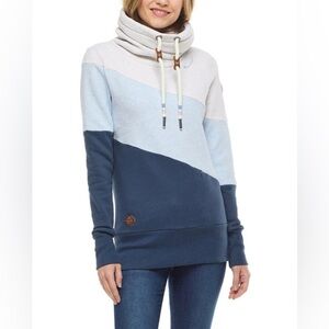 Ragwear Rumika vegan sweatshirt Large shawl collar striking drawstring sz xl